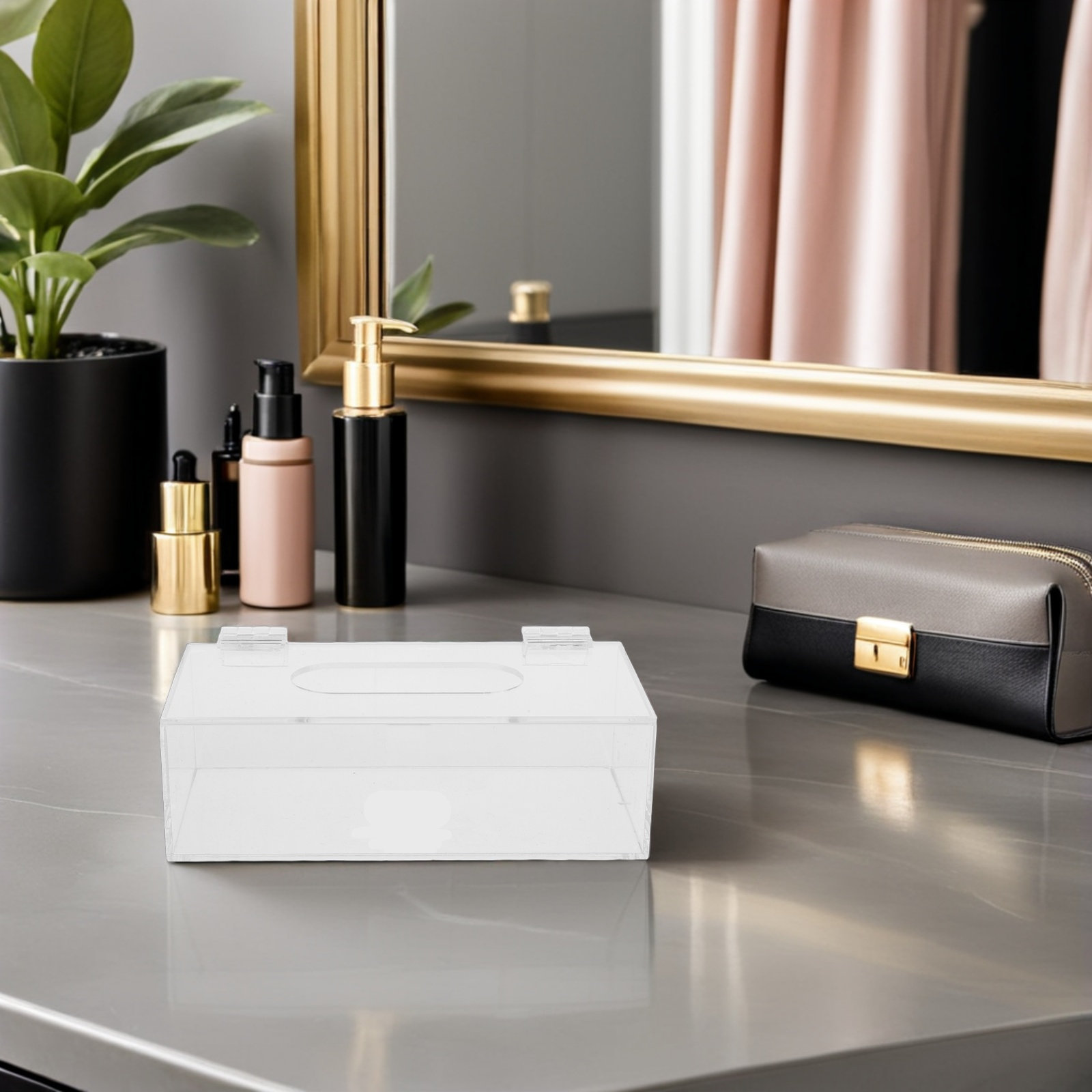 Face Mask Storage Box - Kotak Penyimpanan Masker Akrilik Transparan 7.9x4x2.6