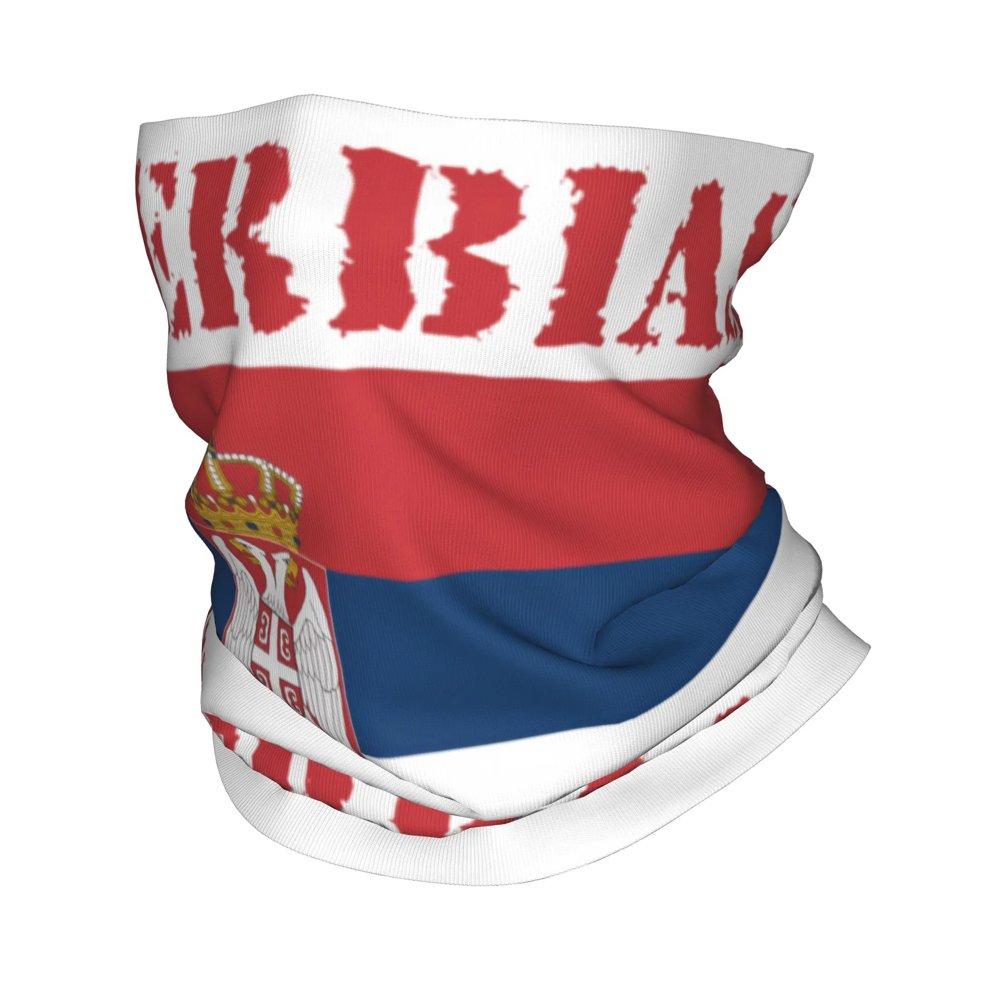 Neck Gaiter Face Cover - Bandana Leher Bendera Serbia Baru, Pelindung