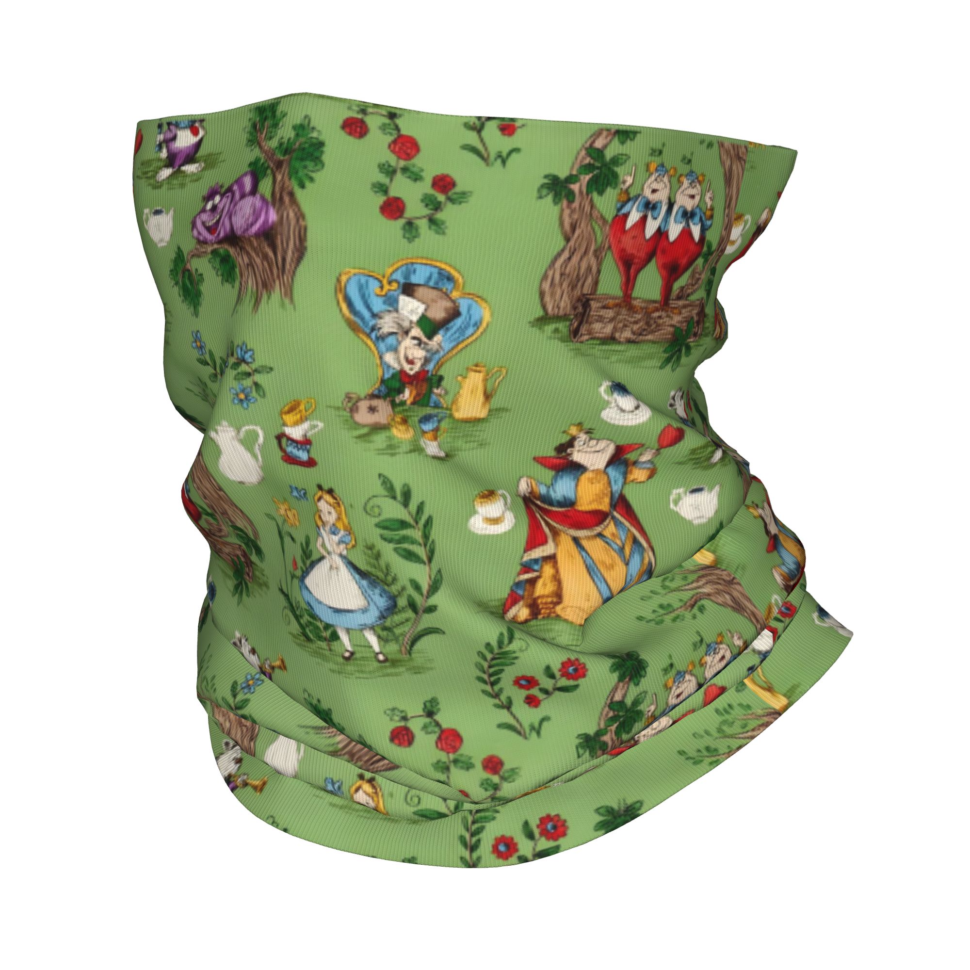 Neck Gaiter Face Cover - Bandana A-Alice in W-Wonderland Kustom, Penghangat
