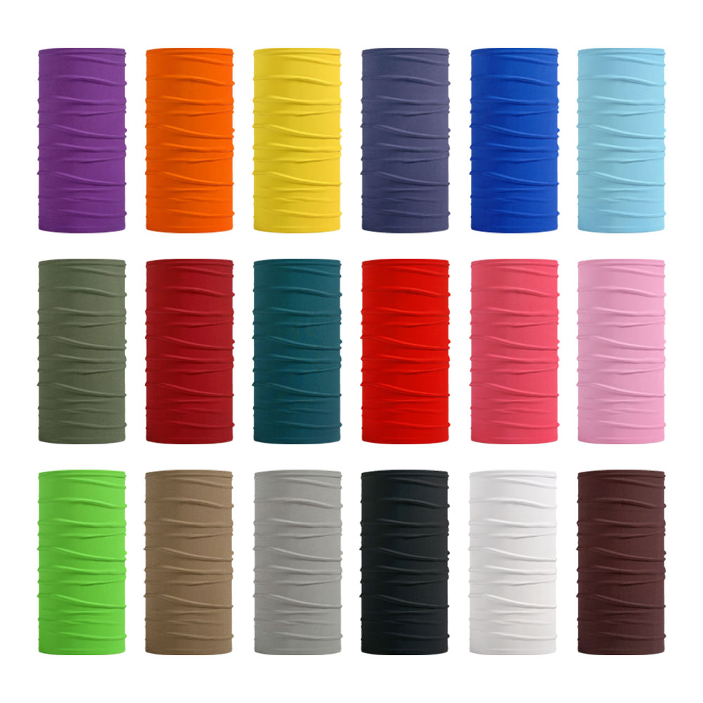 Neck Gaiter Face Cover - Bandana warna Solid tanpa kelim, ikat