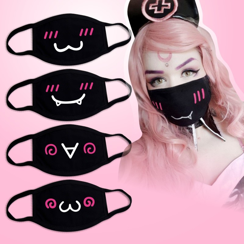 Respirator Half Face - Masker Katun Hitam Uniseks Masker Mulut