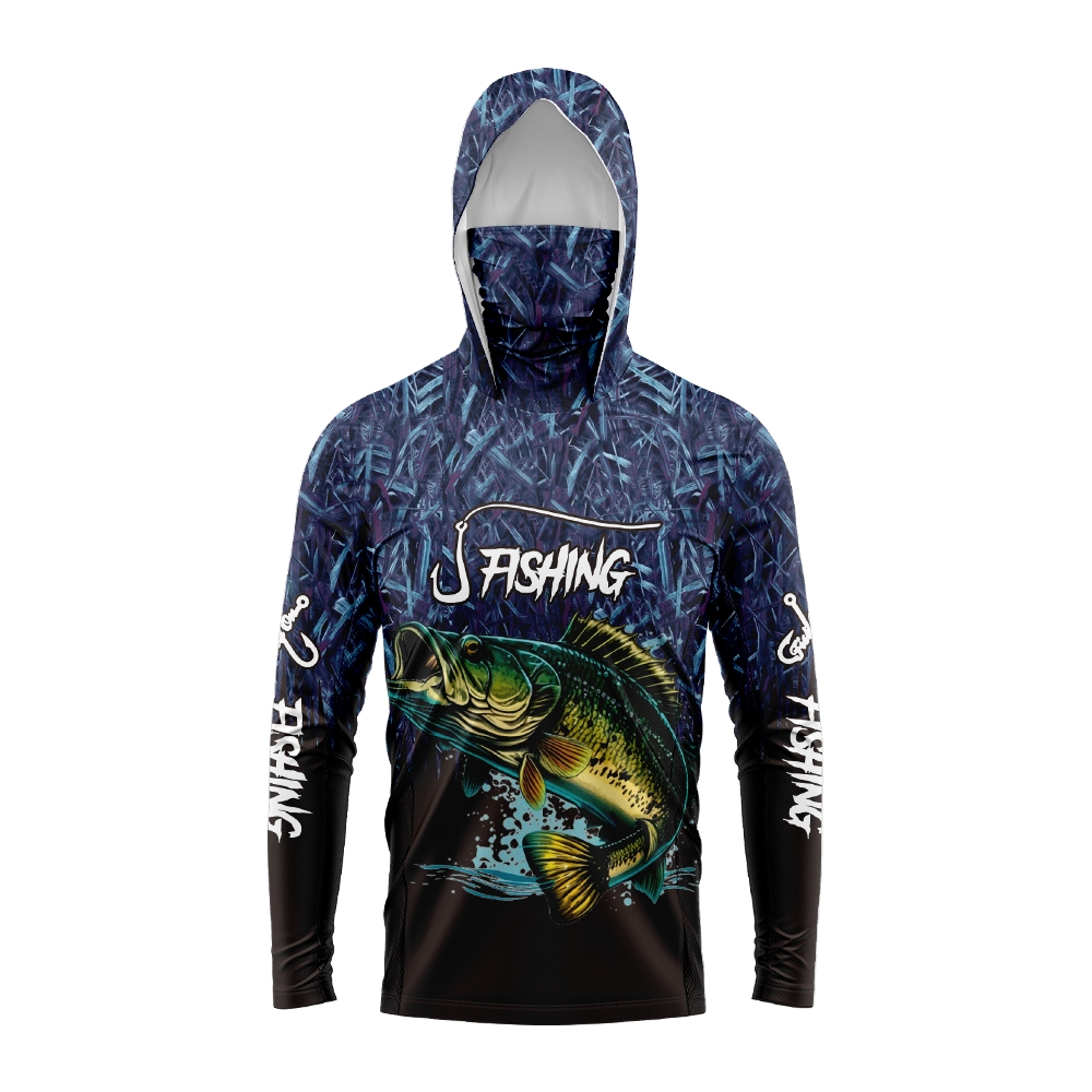 Hoodie Pria Motif Ikan Bass un - Sports Mask Breathable ulasan dan harga
