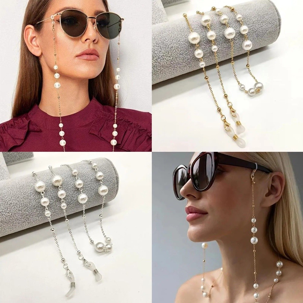 Rantai Kacamata Mutiara Trendi - Mask Lanyard Adjustable ulasan dan harga