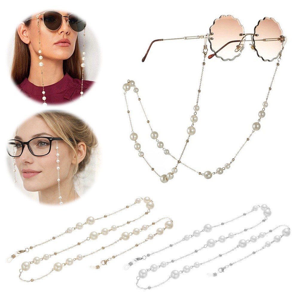 Rantai Kacamata Mutiara Trendi - Mask Lanyard Adjustable ulasan dan harga