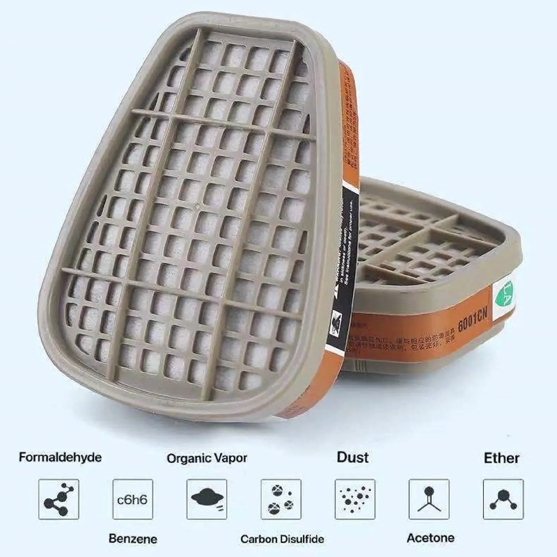 Kartrid Karbon Aktif 6001, Fil - Dust Mask Construction ulasan dan harga