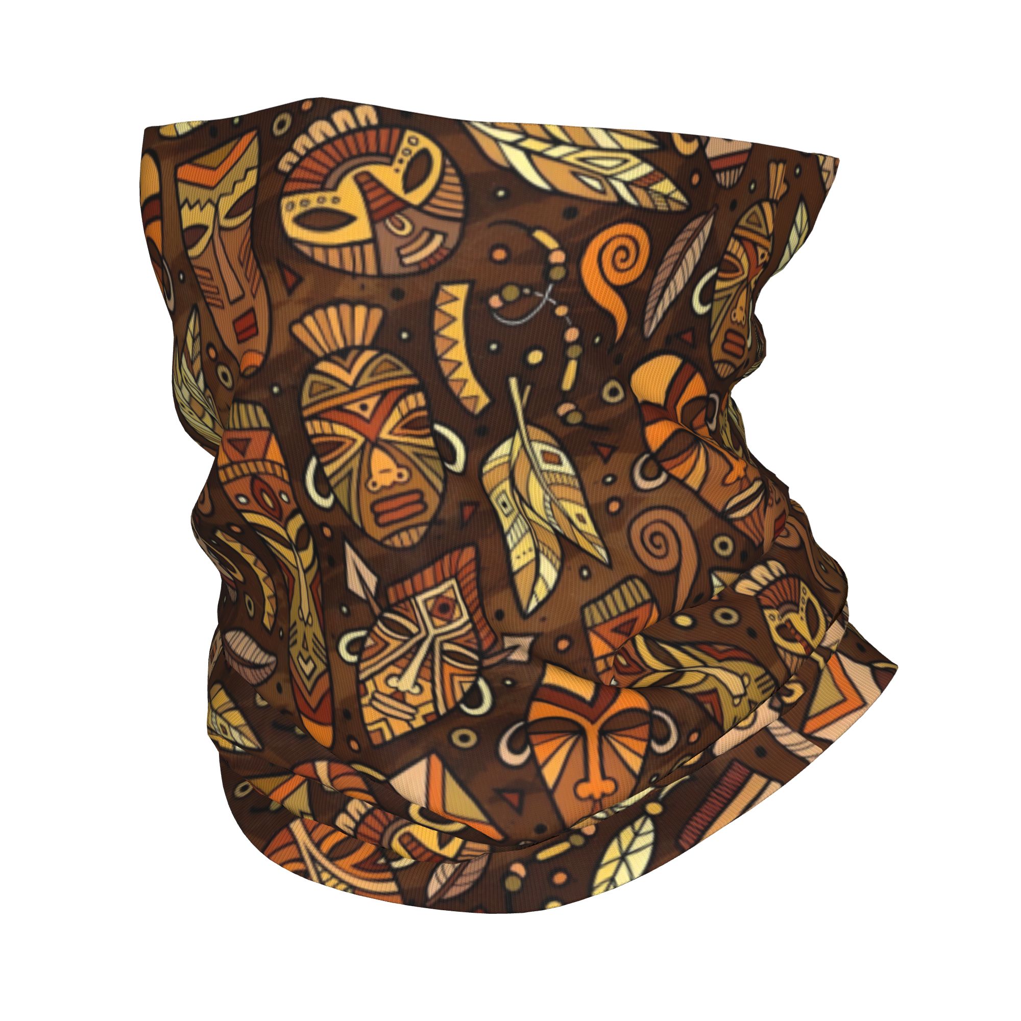 Bandana motif topeng suku adat - Neck Gaiter Face Cover ulasan dan harga